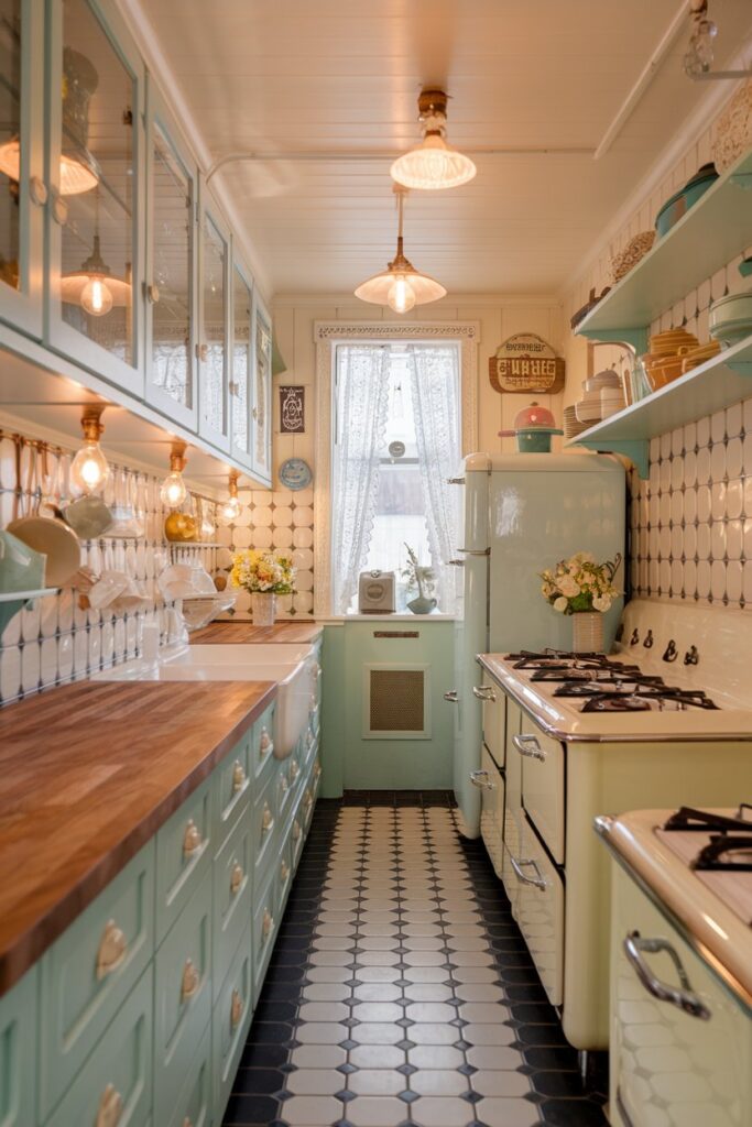 Vintage-Inspired Galley Kitchen