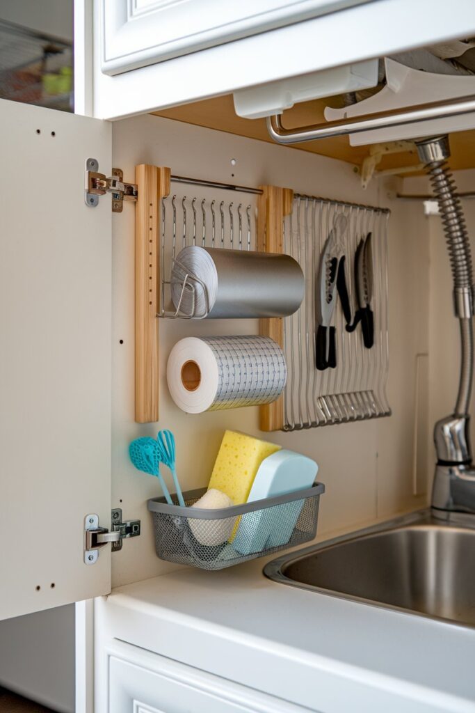 Hidden Storage Behind Cabinet Doors