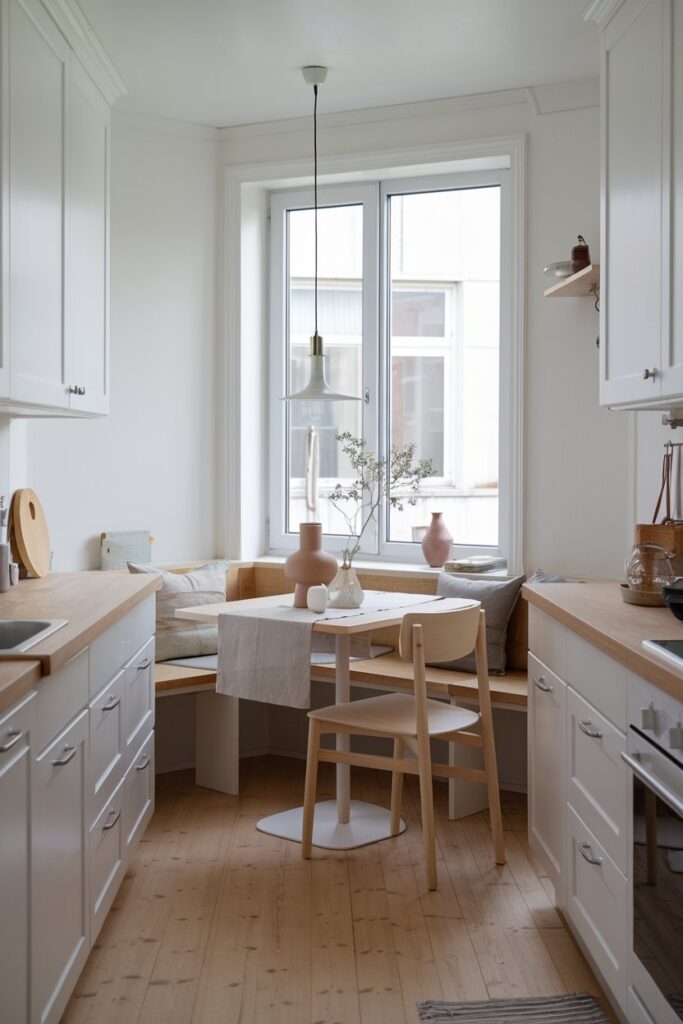 Scandinavian Kitchen with Simple Dining Nook