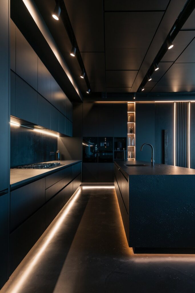 Modern Matte Black Kitchen