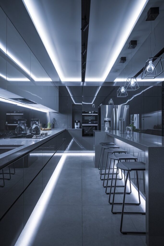 Modern Apartment Kitchen with Sleek Finishes