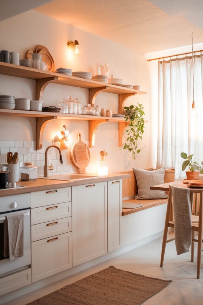 Cozy Scandinavian Kitchen with Open Shelving