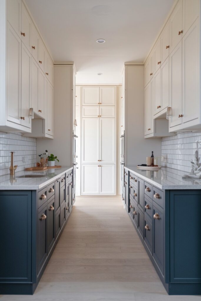 Two-Tone Cabinet Galley Kitchen