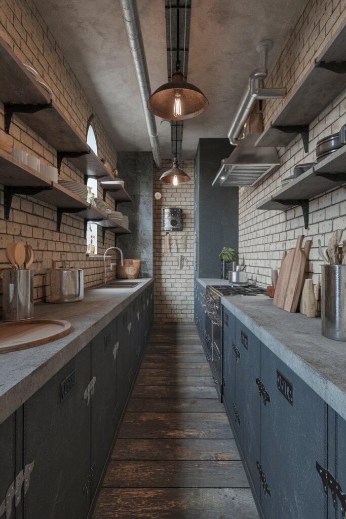 Industrial Style Galley Kitchen