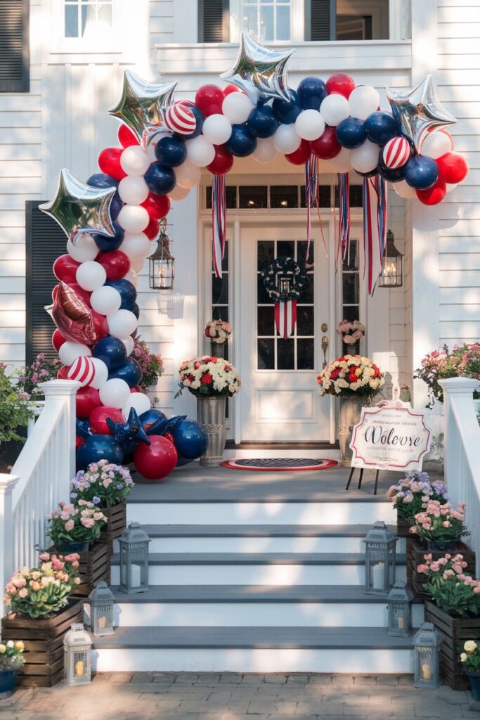 Patriotic Balloon Arch Entrance