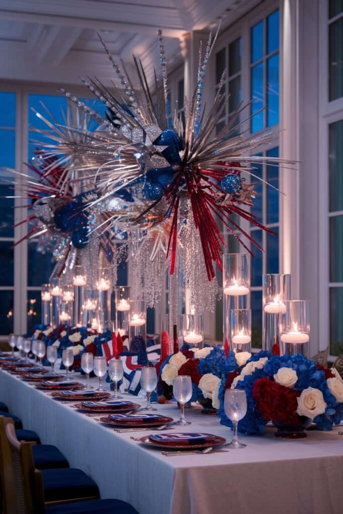 Firework-Inspired Dining Table Centerpieces
