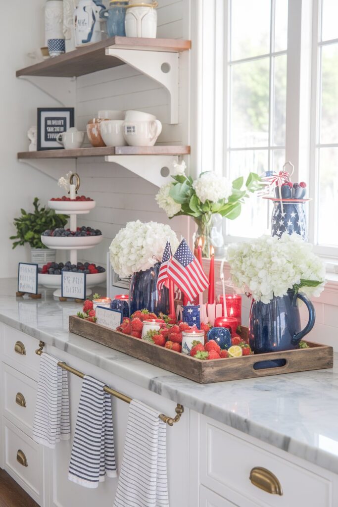 Patriotic Kitchen Counter Styling