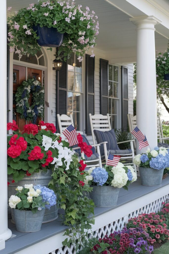 Red, White & Blue Floral Porch Arrangements