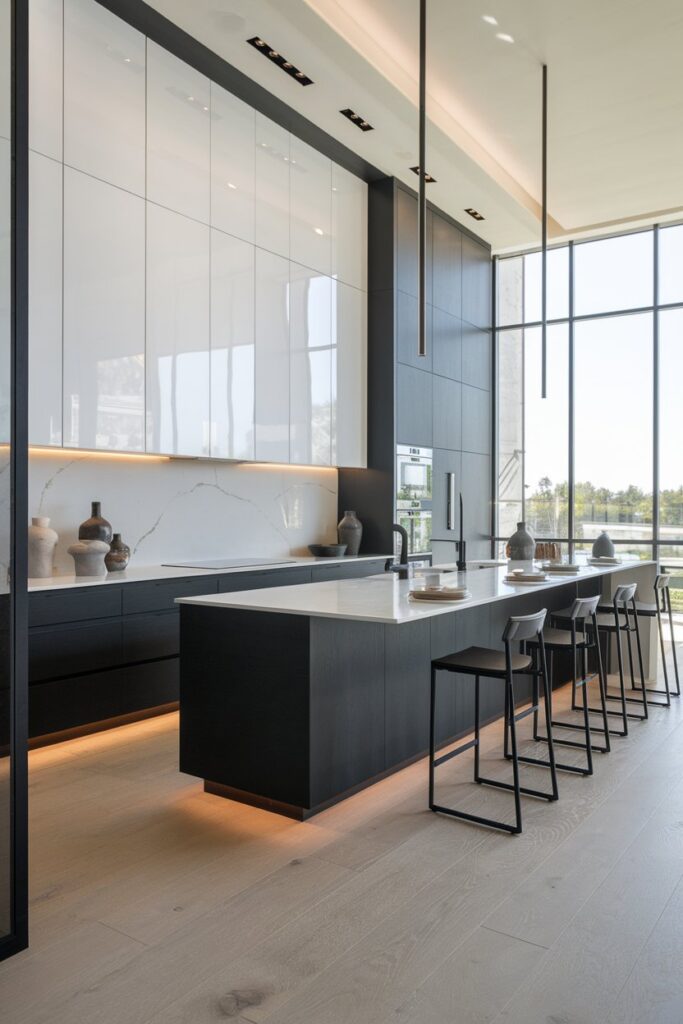 Contemporary Two-Tone Black and White Cabinets