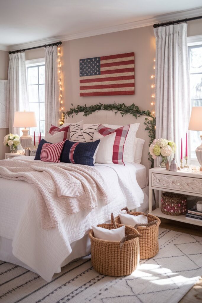 Patriotic Bedroom Decor With Cozy Touches