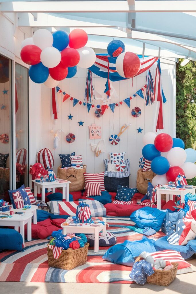 Kids’ 4th of July Party Corner with Fun Decor