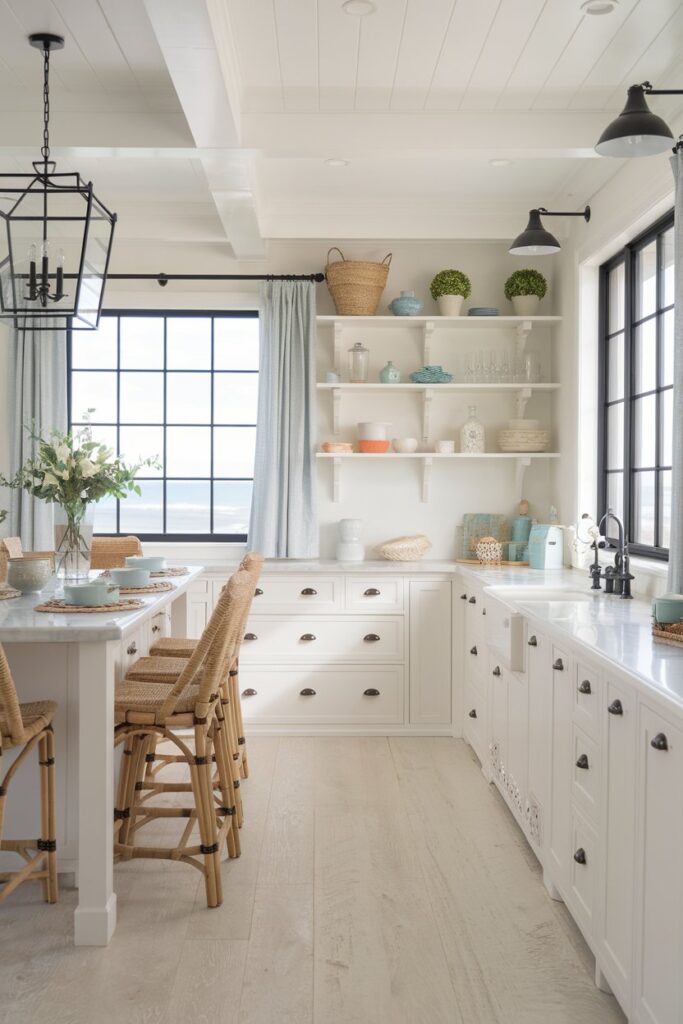 Black and White Coastal Kitchen Design
