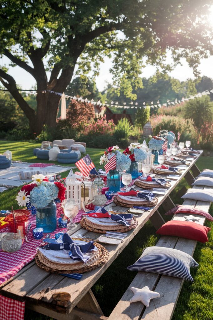 Festive Outdoor Picnic Table Decor
