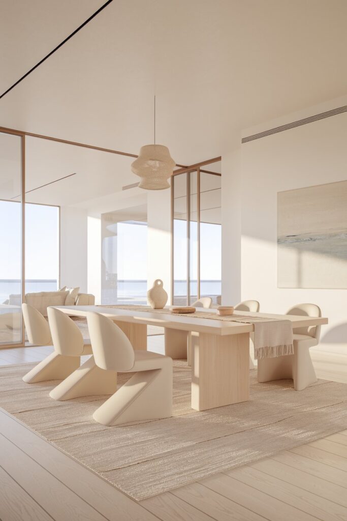 Minimalist Coastal Dining Room With Clean Lines