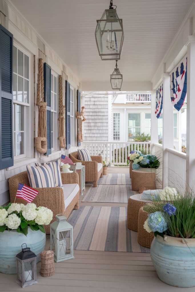 Coastal-Inspired 4th of July Porch Ideas