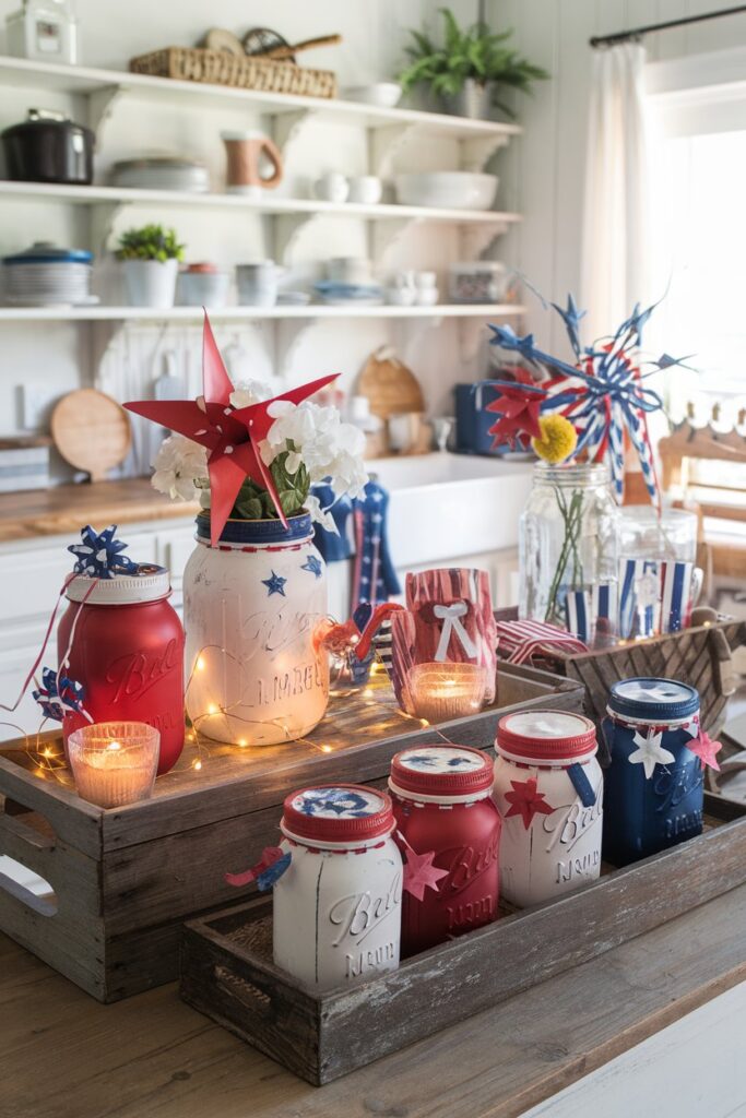 DIY Mason Jar Patriotic Decorations