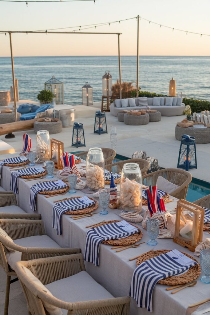 Nautical Coastal 4th of July Party Theme