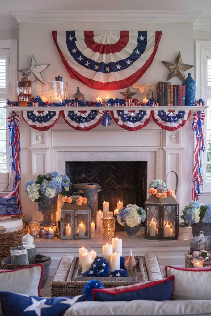 Patriotic Fireplace and Hearth Styling