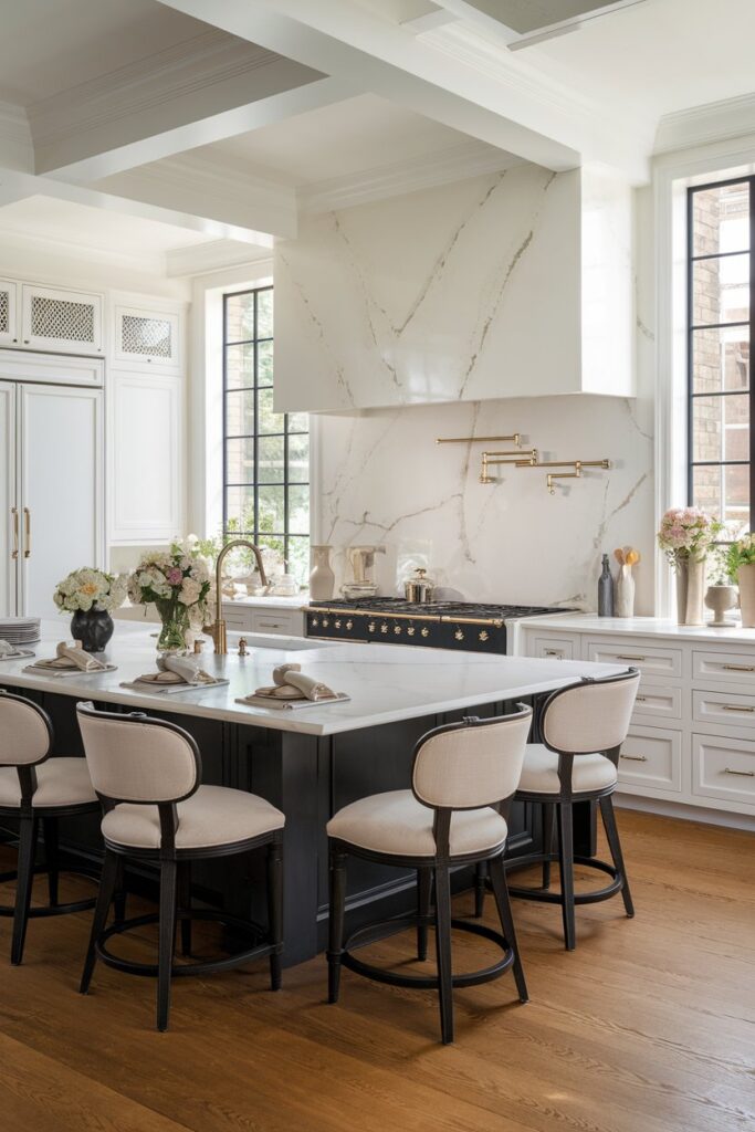 Transitional Black and White Kitchen Style