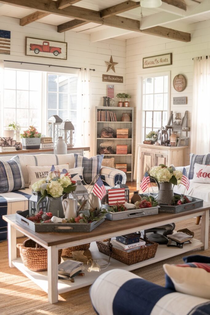 Vintage Red Truck Americana Decor Theme
