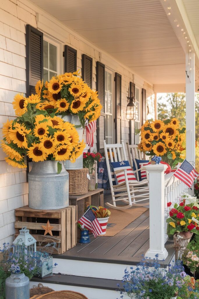Sunflower and Americana Porch Combination