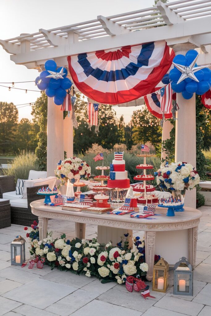 Festive 4th of July Dessert Table Styling