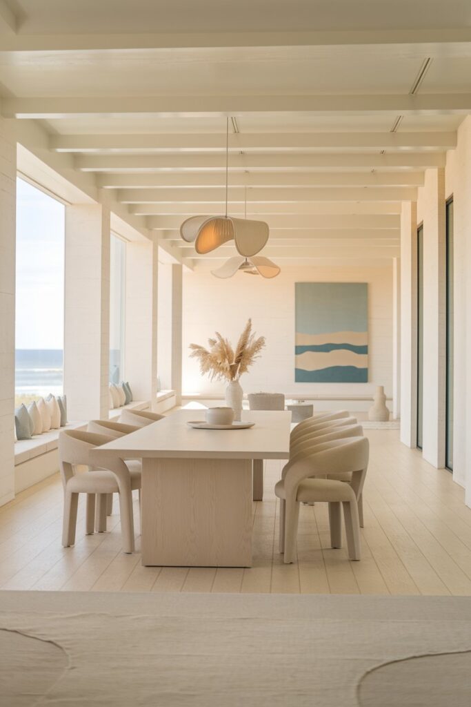 Modern Coastal Dining Room With Minimal Decor