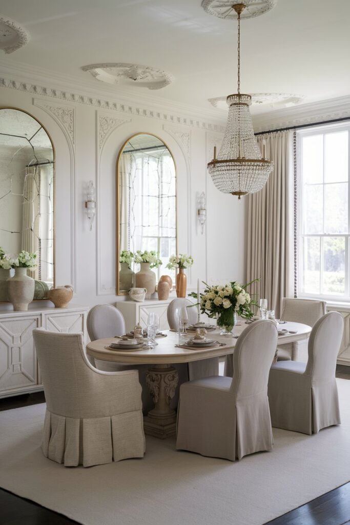 Neutral Victorian Dining Room With Timeless Sophistication