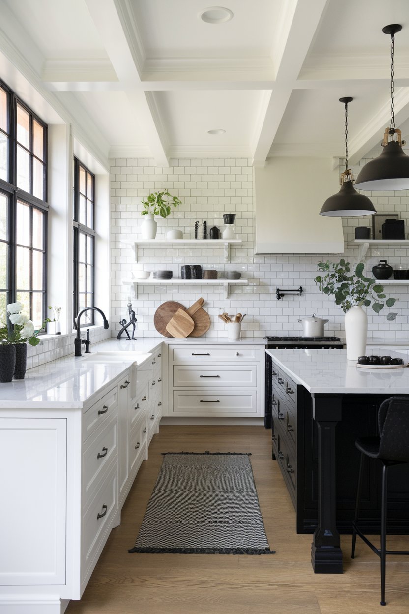 30 Stunning Black and White Kitchen Ideas for a Timeless Modern Home