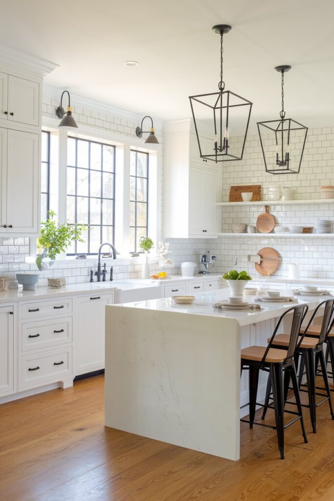White Cabinets with Black Hardware Accents