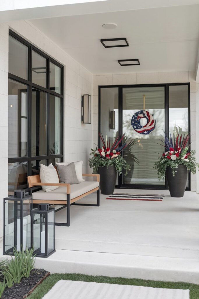 Modern Minimalist 4th of July Porch Design