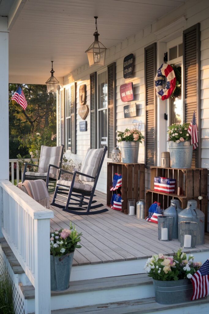 Vintage Americana Porch Decorating Ideas