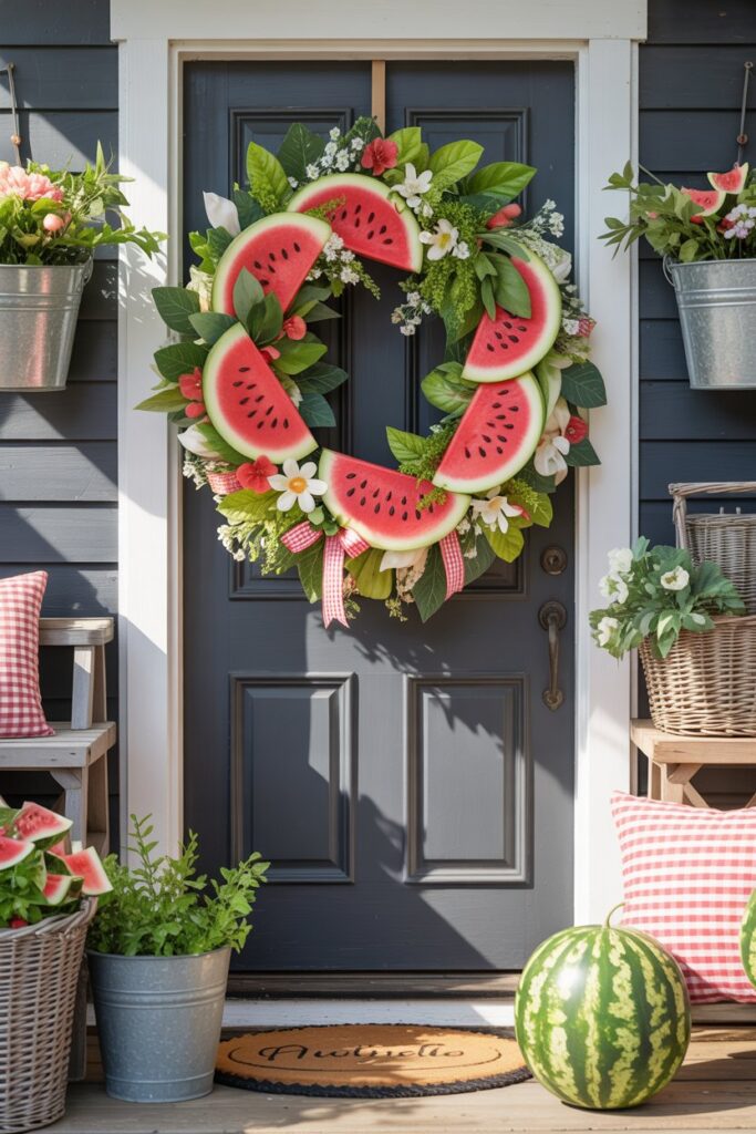 Watermelon-Themed Summer Wreath