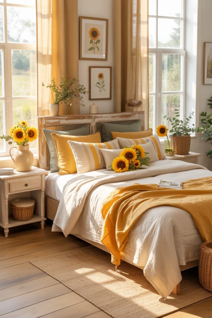 Sunflower-Themed Summer Bedroom