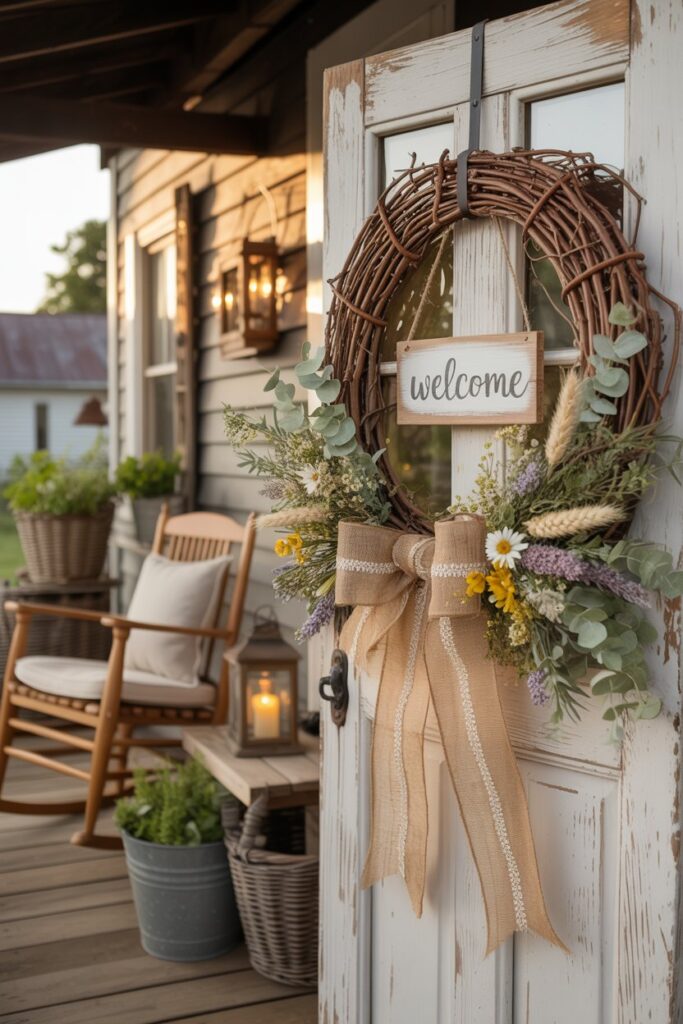 Rustic Grapevine Summer Wreath