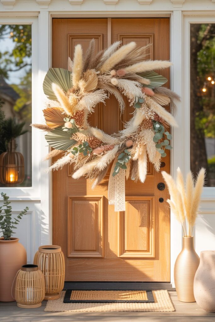 Boho Pampas Grass Summer Wreath