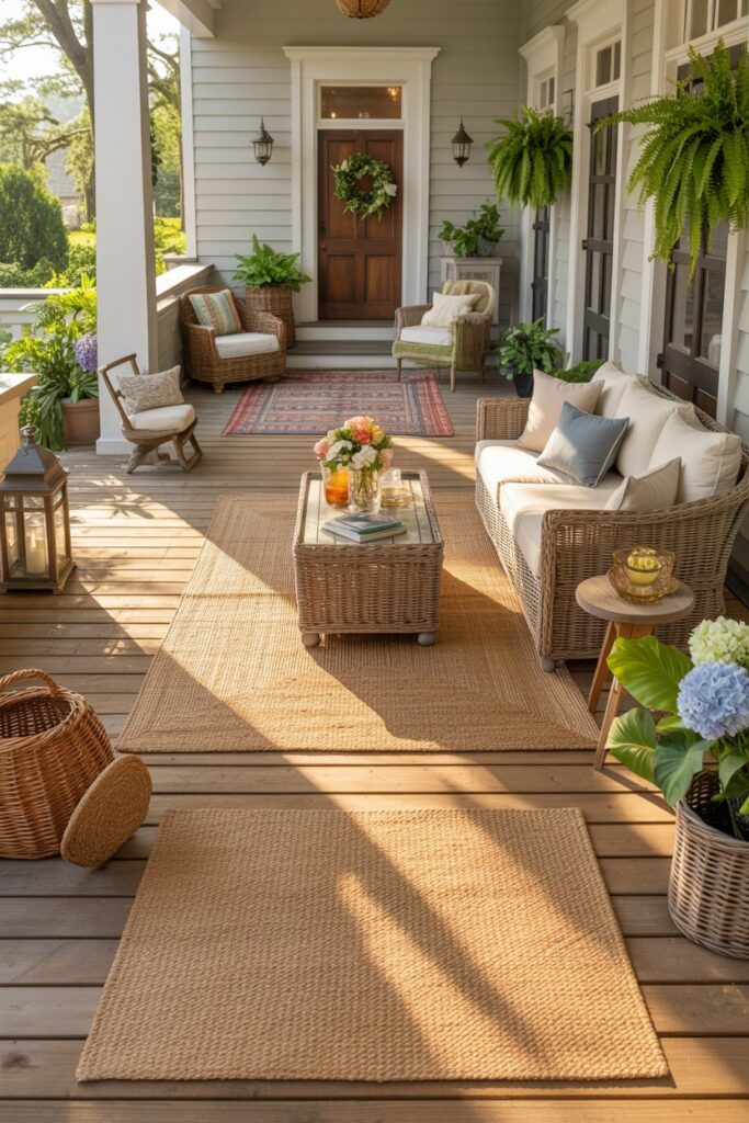 Summer Porch With Outdoor Rugs