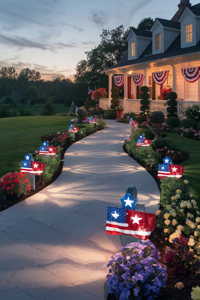 Solar-Powered Patriotic Path Lighting