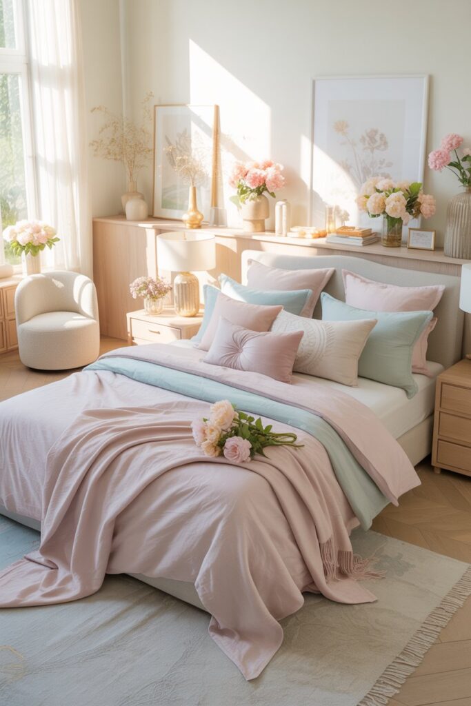 Soft Pastel Summer Bedroom Ideas
