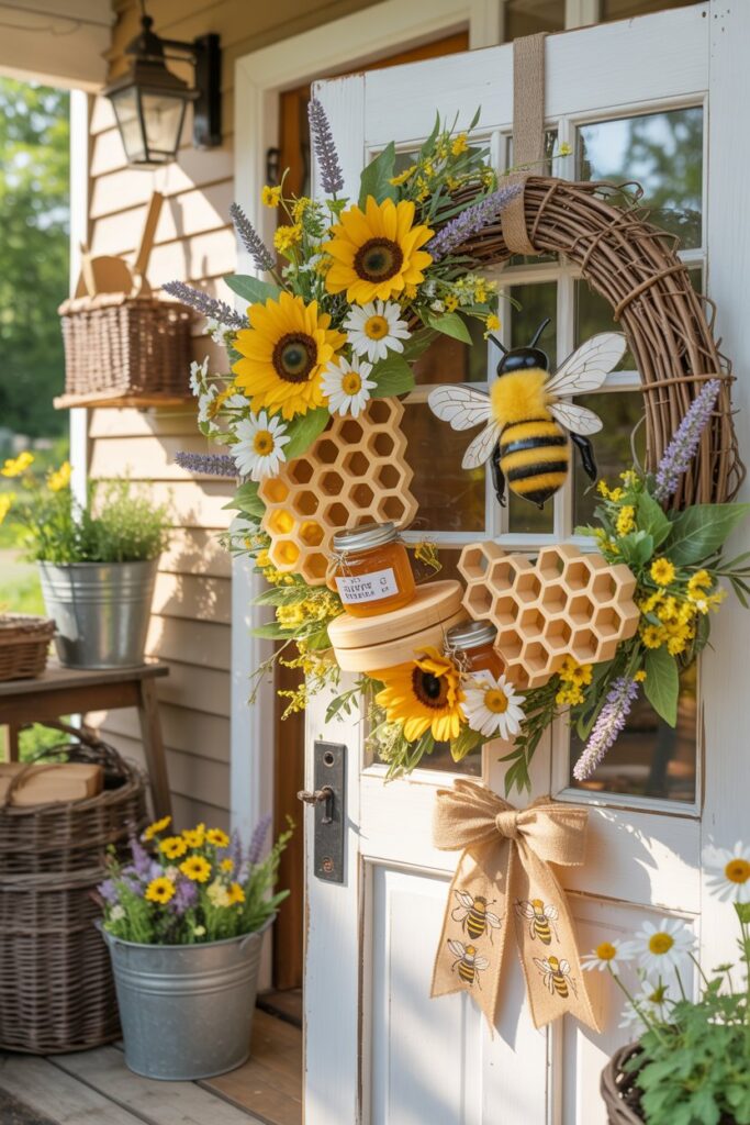 Bee and Honeycomb Summer Wreath