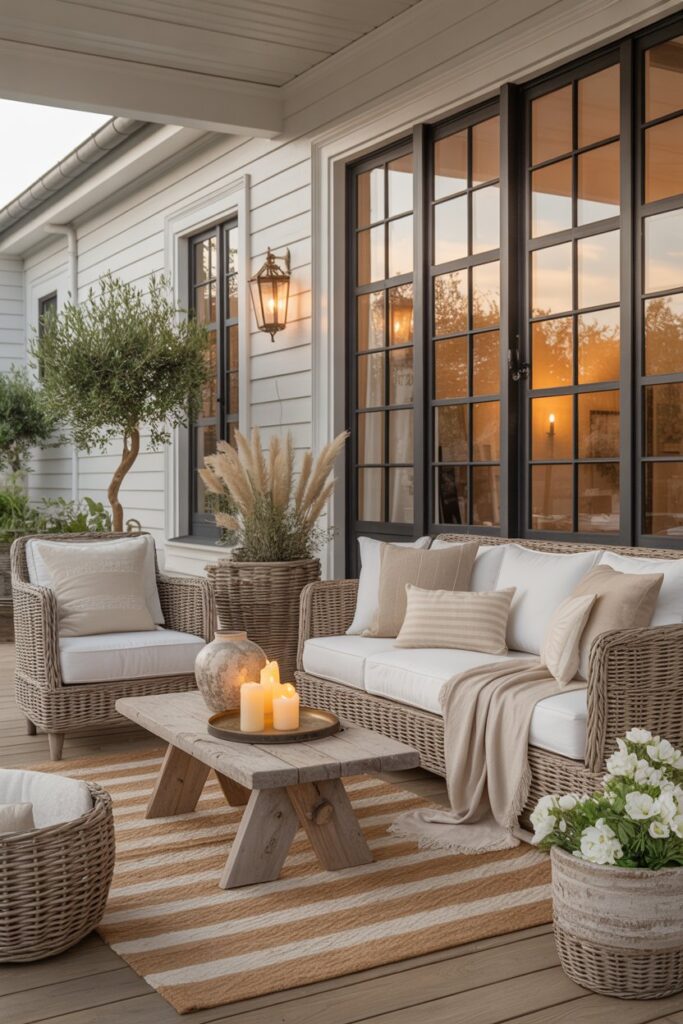 Neutral Summer Porch Styling