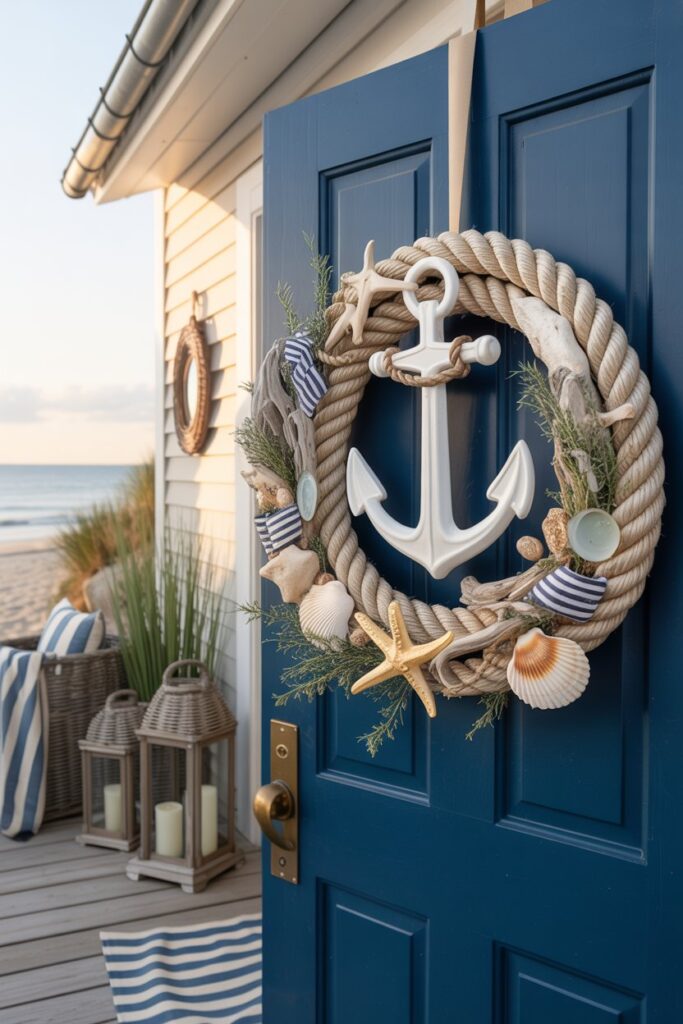 Nautical Rope and Anchor Wreath