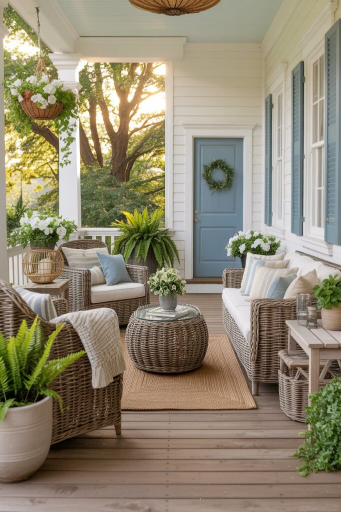 Wicker Furniture Summer Porch