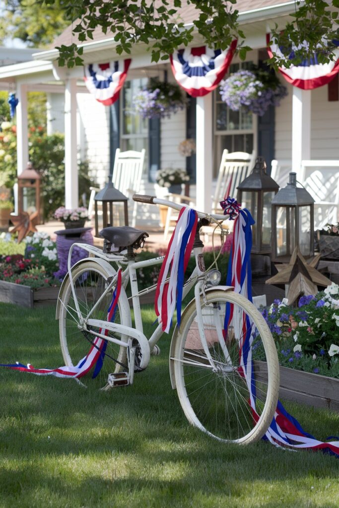 Patriotic Bicycle Yard Display