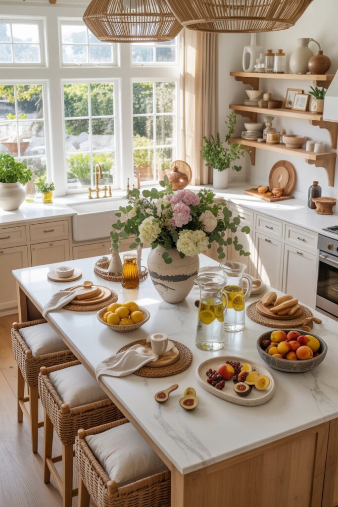 Summer Kitchen Island Styling