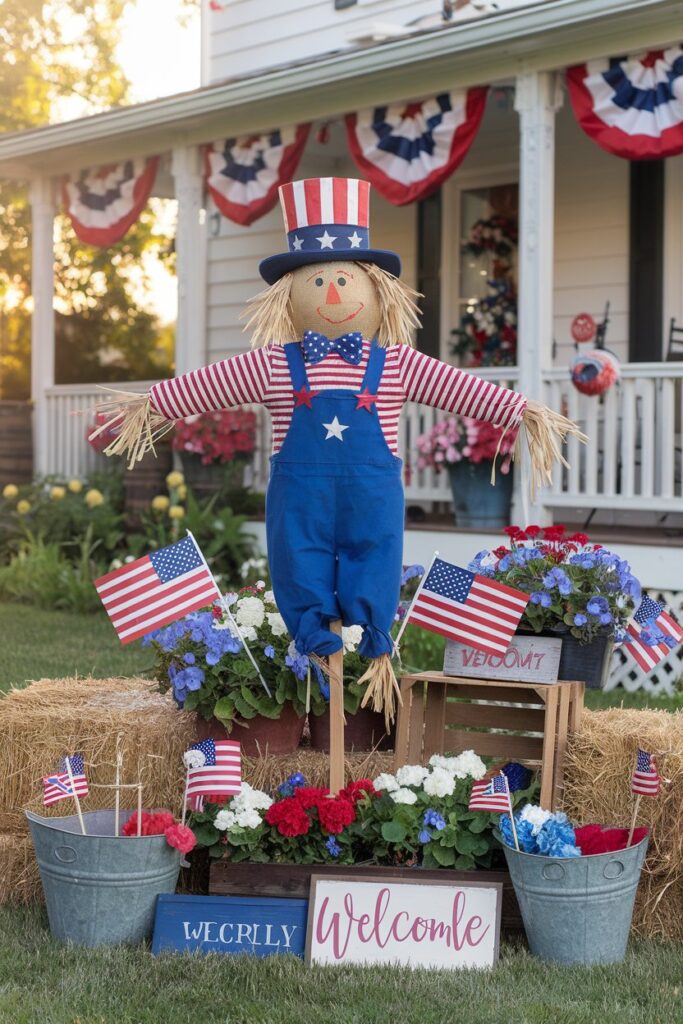 DIY Patriotic Scarecrow Decoration