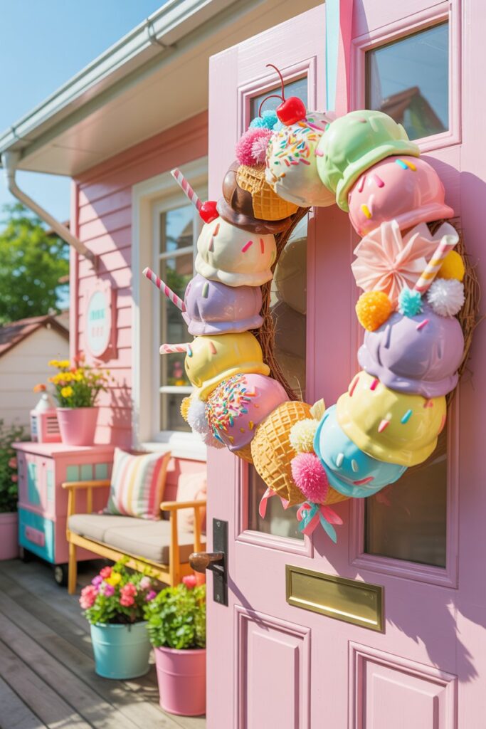 Ice Cream-Inspired Summer Wreath