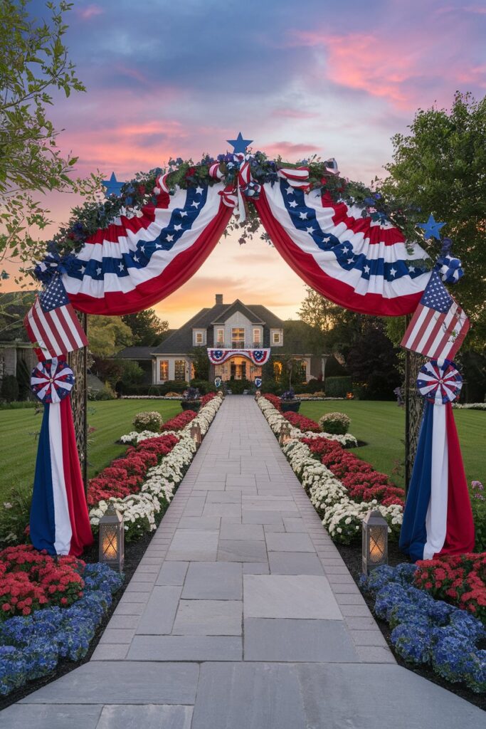 Patriotic Lawn Arch Entrance