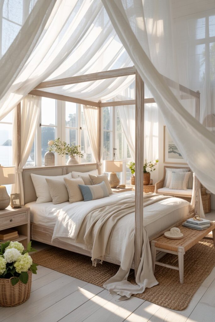 Summer Bedroom with Canopy Beds
