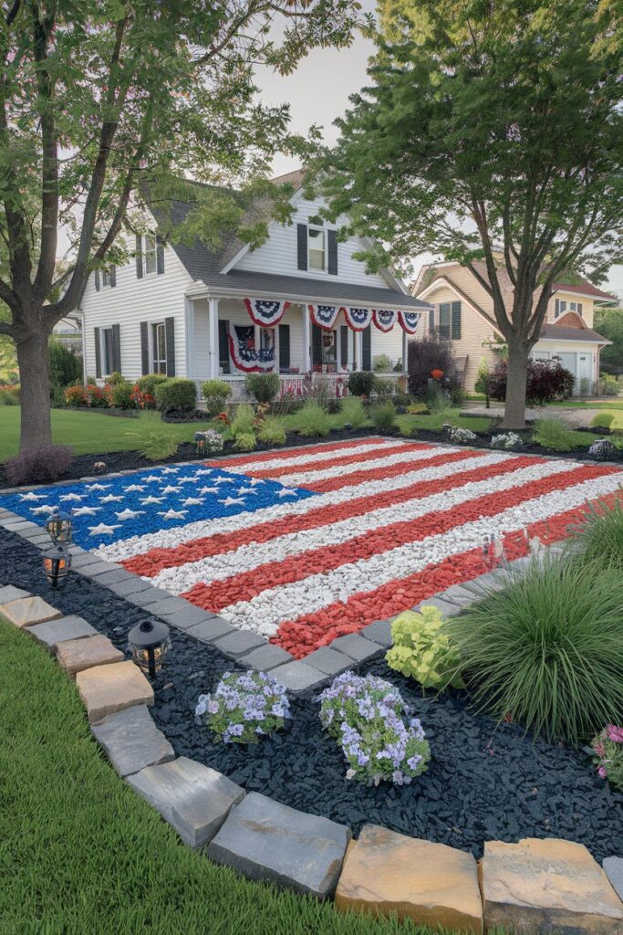 American Flag Rock Garden Design